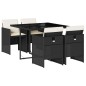 vidaXL 5-tlg. Garten-Essgruppe mit Kissen Schwarz Poly Rattan vidaXL 5-tlg. Garten-Essgruppe mit Kissen Schwarz Poly Rattan