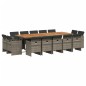 vidaXL 15-tlg. Garten-Essgruppe mit Kissen Grau Poly Rattan vidaXL 15-tlg. Garten-Essgruppe mit Kissen Grau Poly Rattan