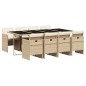 vidaXL 9-tlg. Garten-Essgruppe mit Kissen Beige Poly Rattan vidaXL 9-tlg. Garten-Essgruppe mit Kissen Beige Poly Rattan