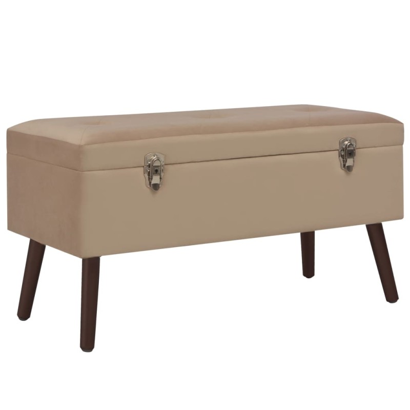 vidaXL Bank mit Staufach Beige 80 cm Samt vidaXL Bank mit Staufach Beige 80 cm Samt