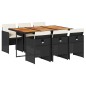 vidaXL 7-tlg. Garten-Essgruppe mit Kissen Schwarz Poly Rattan vidaXL 7-tlg. Garten-Essgruppe mit Kissen Schwarz Poly Rattan