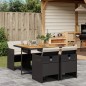 vidaXL 5-tlg. Garten-Essgruppe mit Kissen Schwarz Poly Rattan vidaXL 5-tlg. Garten-Essgruppe mit Kissen Schwarz Poly Rattan
