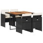 vidaXL 5-tlg. Garten-Essgruppe mit Kissen Schwarz Poly Rattan vidaXL 5-tlg. Garten-Essgruppe mit Kissen Schwarz Poly Rattan