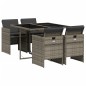 vidaXL 5-tlg. Garten-Essgruppe mit Kissen Grau Poly Rattan vidaXL 5-tlg. Garten-Essgruppe mit Kissen Grau Poly Rattan