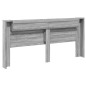 vidaXL LED-Kopfteil mit Ablage Grau Sonoma 220x16,5x103,5 cm