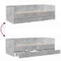 vidaXL Tagesbett mit Schubladen Betongrau 75x190 cm Holzwerkstoff vidaXL Tagesbett mit Schubladen Betongrau 75x190 cm Holzwerkstoff