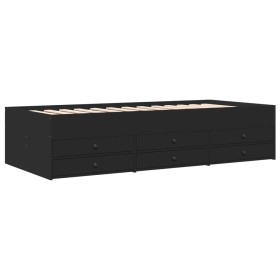 vidaXL Tagesbett mit Schubladen Schwarz 100x200 cm Holzwerkstoff