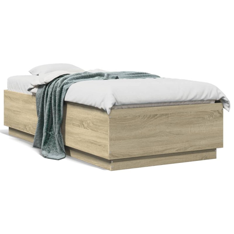 vidaXL Bettgestell Sonoma-Eiche 75x190 cm Holzwerkstoff vidaXL Bettgestell Sonoma-Eiche 75x190 cm Holzwerkstoff