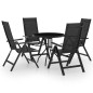 vidaXL 5-tlg. Bistro-Set Schwarz und Anthrazit vidaXL 5-tlg. Bistro-Set Schwarz und Anthrazit
