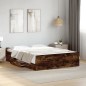 vidaXL Bettgestell mit Schubladen Räuchereiche 120x190cm Holzwerkstoff vidaXL Bettgestell mit Schubladen Räuchereiche 120x190cm Holzwerkstoff