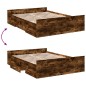 vidaXL Bettgestell mit Schubladen Räuchereiche 120x190cm Holzwerkstoff vidaXL Bettgestell mit Schubladen Räuchereiche 120x190cm Holzwerkstoff