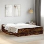 vidaXL Bettgestell mit Schubladen Räuchereiche 160x200cm Holzwerkstoff vidaXL Bettgestell mit Schubladen Räuchereiche 160x200cm Holzwerkstoff