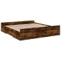 vidaXL Bettgestell mit Schubladen Räuchereiche 200x200cm Holzwerkstoff vidaXL Bettgestell mit Schubladen Räuchereiche 200x200cm Holzwerkstoff
