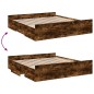 vidaXL Bettgestell mit Schubladen Räuchereiche 200x200cm Holzwerkstoff vidaXL Bettgestell mit Schubladen Räuchereiche 200x200cm Holzwerkstoff