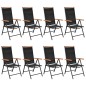 vidaXL 9-tlg. Garten-Essgruppe Aluminium Schwarz vidaXL 9-tlg. Garten-Essgruppe Aluminium Schwarz