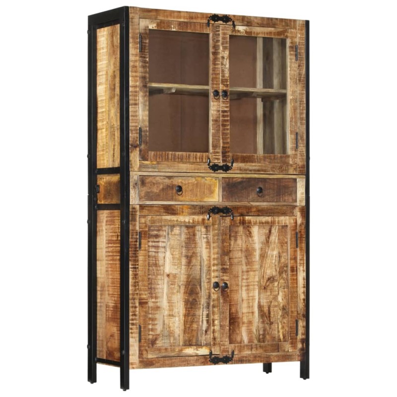 vidaXL Highboard 100x40x175 cm Massives Raues Mangoholz vidaXL Highboard 100x40x175 cm Massives Raues Mangoholz