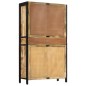 vidaXL Highboard 100x40x175 cm Massives Raues Mangoholz vidaXL Highboard 100x40x175 cm Massives Raues Mangoholz
