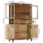 vidaXL Highboard 100x40x175 cm Massives Raues Mangoholz vidaXL Highboard 100x40x175 cm Massives Raues Mangoholz