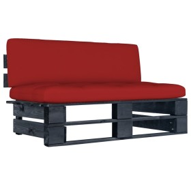 vidaXL Garten-Mittelsofa aus Paletten Schwarz Kiefernholz Imprägniert
