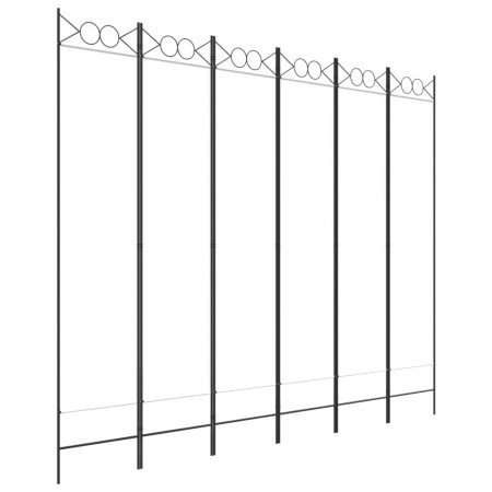 vidaXL 6-tlg. Paravent Weiß 240x200 cm Stoff