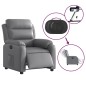 vidaXL Relaxsessel Elektrisch Grau Kunstleder vidaXL Relaxsessel Elektrisch Grau Kunstleder