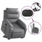 vidaXL Massagesessel mit Aufstehhilfe Grau Kunstleder vidaXL Massagesessel mit Aufstehhilfe Grau Kunstleder