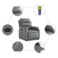 vidaXL Massagesessel mit Aufstehhilfe Grau Kunstleder vidaXL Massagesessel mit Aufstehhilfe Grau Kunstleder