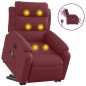 vidaXL Elektrischer Massagesessel mit Aufstehhilfe Weinrot Stoff vidaXL Elektrischer Massagesessel mit Aufstehhilfe Weinrot Stoff