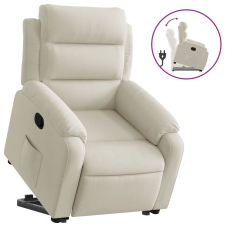 vidaXL Relaxsessel mit Aufstehhilfe Creme Samt