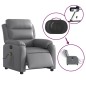 vidaXL Massagesessel Elektrisch Grau Kunstleder vidaXL Massagesessel Elektrisch Grau Kunstleder