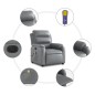 vidaXL Massagesessel Elektrisch Grau Kunstleder vidaXL Massagesessel Elektrisch Grau Kunstleder