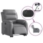 vidaXL Relaxsessel mit Aufstehhilfe Elektrisch Grau Kunstleder vidaXL Relaxsessel mit Aufstehhilfe Elektrisch Grau Kunstleder