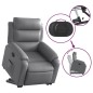 vidaXL Relaxsessel mit Aufstehhilfe Elektrisch Grau Kunstleder vidaXL Relaxsessel mit Aufstehhilfe Elektrisch Grau Kunstleder