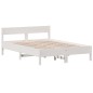 vidaXL Massivholzbett ohne Matratze Weiß 135x190 cm Kiefernholz vidaXL Massivholzbett ohne Matratze Weiß 135x190 cm Kiefernholz