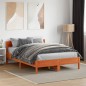 vidaXL Massivholzbett ohne Matratze Wachsbraun 135x190 cm Kiefernholz vidaXL Massivholzbett ohne Matratze Wachsbraun 135x190 cm Kiefernholz