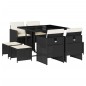 vidaXL 9-tlg. Garten-Essgruppe mit Kissen Schwarz Poly Rattan vidaXL 9-tlg. Garten-Essgruppe mit Kissen Schwarz Poly Rattan