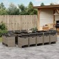 vidaXL 15-tlg. Garten-Essgruppe mit Kissen Grau Poly Rattan vidaXL 15-tlg. Garten-Essgruppe mit Kissen Grau Poly Rattan