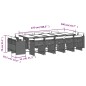 vidaXL 15-tlg. Garten-Essgruppe mit Kissen Grau Poly Rattan vidaXL 15-tlg. Garten-Essgruppe mit Kissen Grau Poly Rattan