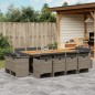 vidaXL 13-tlg. Garten-Essgruppe mit Kissen Grau Poly Rattan vidaXL 13-tlg. Garten-Essgruppe mit Kissen Grau Poly Rattan
