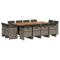 vidaXL 13-tlg. Garten-Essgruppe mit Kissen Grau Poly Rattan vidaXL 13-tlg. Garten-Essgruppe mit Kissen Grau Poly Rattan