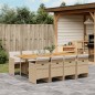 vidaXL 9-tlg. Garten-Essgruppe mit Kissen Beige Poly Rattan vidaXL 9-tlg. Garten-Essgruppe mit Kissen Beige Poly Rattan