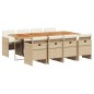 vidaXL 9-tlg. Garten-Essgruppe mit Kissen Beige Poly Rattan vidaXL 9-tlg. Garten-Essgruppe mit Kissen Beige Poly Rattan