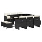 vidaXL 11-tlg. Garten-Essgruppe mit Kissen Schwarz Poly Rattan vidaXL 11-tlg. Garten-Essgruppe mit Kissen Schwarz Poly Rattan