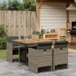 vidaXL 5-tlg. Garten-Essgruppe mit Kissen Grau Poly Rattan vidaXL 5-tlg. Garten-Essgruppe mit Kissen Grau Poly Rattan