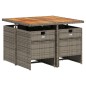 vidaXL 5-tlg. Garten-Essgruppe mit Kissen Grau Poly Rattan vidaXL 5-tlg. Garten-Essgruppe mit Kissen Grau Poly Rattan