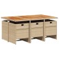 vidaXL 7-tlg. Garten-Essgruppe mit Kissen Beige Poly Rattan vidaXL 7-tlg. Garten-Essgruppe mit Kissen Beige Poly Rattan
