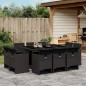 vidaXL 11-tlg. Garten-Essgruppe mit Kissen Schwarz Poly Rattan vidaXL 11-tlg. Garten-Essgruppe mit Kissen Schwarz Poly Rattan