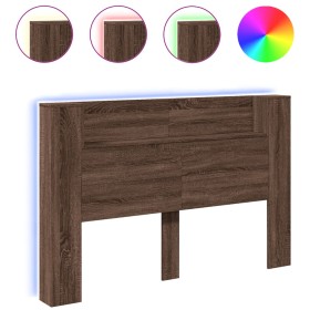 vidaXL LED-Kopfteil mit Ablage Braun Eichen-Optik 160x16,5x103,5 cm