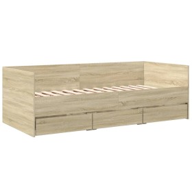 vidaXL Tagesbett mit Schubladen Sonoma-Eiche 75x190 cm Holzwerkstoff