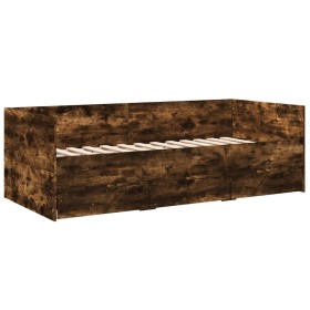vidaXL Tagesbett mit Schubladen Räuchereiche 75x190 cm Holzwerkstoff